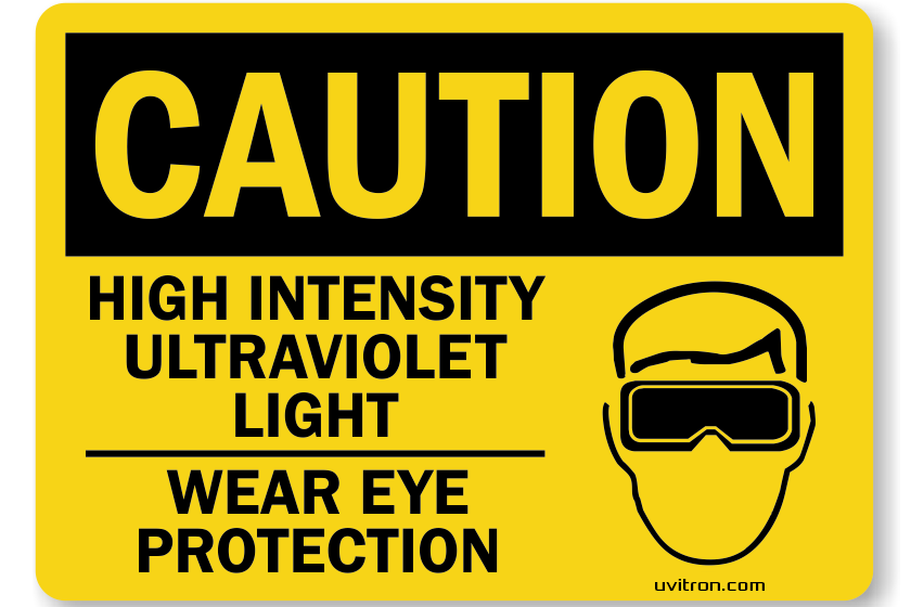 Caution Sign High Intensity Ultraviolet Light Wear Eye Protection