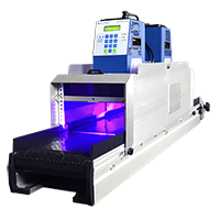 UV Conveyor 40 with SkyRays - Dual spectrum capable 800W LED SkyRay systems available for high intensity precision UV applications